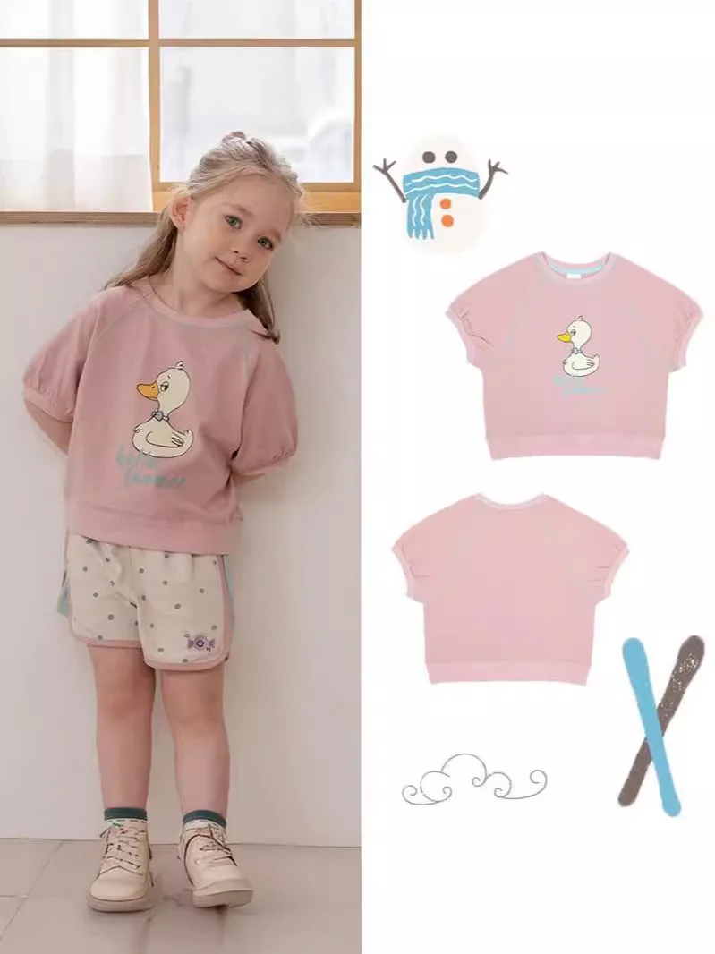 

Jenny&Dave Pre sale 2024 Spring Wear New Product Nordic Edition Children's Casual Loose Fashion Men's and Women's Pink Duck Shor