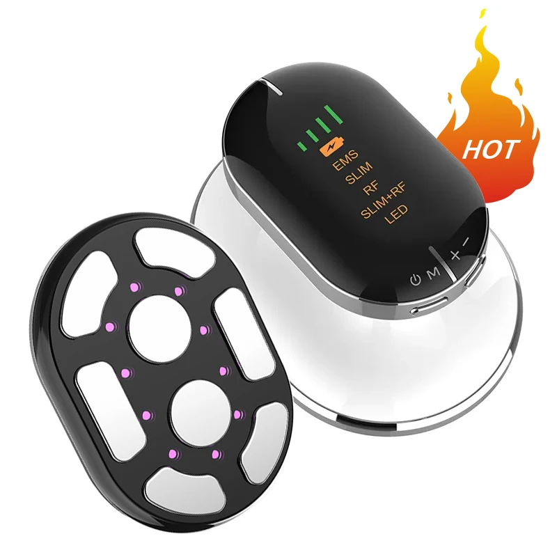 Radio Frequency Body Slimming Machine Fat Burner Slim Shaping Device LED Light Lose Weight Cellulite Massager Black White