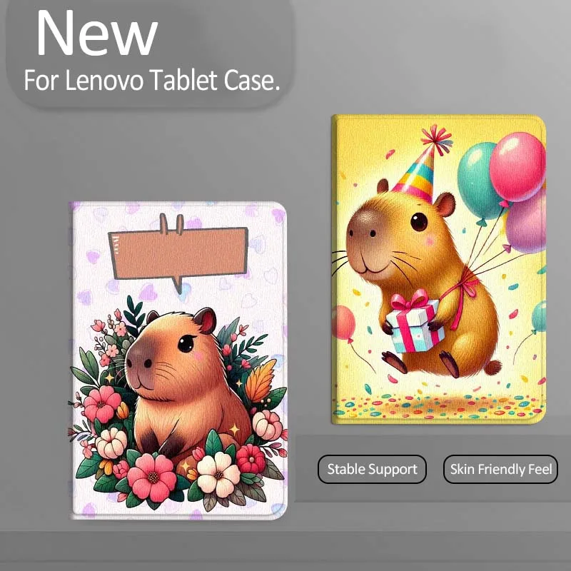 

Cute Capybara Flower Frame For Xiaoxin Lenovo Tab Pad K11 K10 M10 P11 3rd Plus Pro Legion Y700 Y900 Gen4 2 Tablet Case Gift