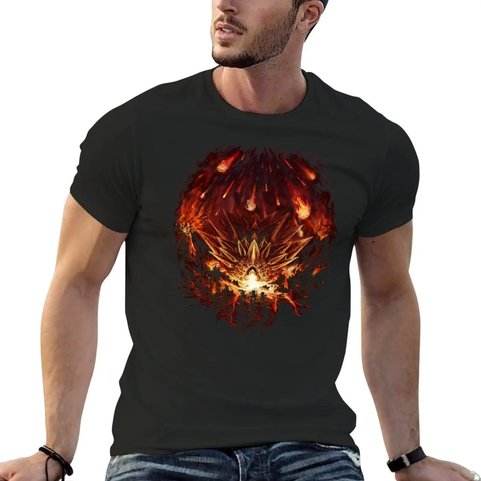 Chrono Trigger: Fire Rains from the Heavens [Chronicles of Time] T-Shirt heavyweights anime clothes men graphic t shirts