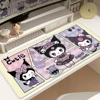 Roztomilá kreslená podložka pod myš s motivem Hello Kitty a skořicového roláku, velká, XL, podložka pod myš s motivem Hello Kitty a skořicovým rolákem pro dívky, kawaii, protiskluzový povrch, pro kancelář na koleji/na koleji 10 nejlepší prodej roztomilé podložky na stůl - №10