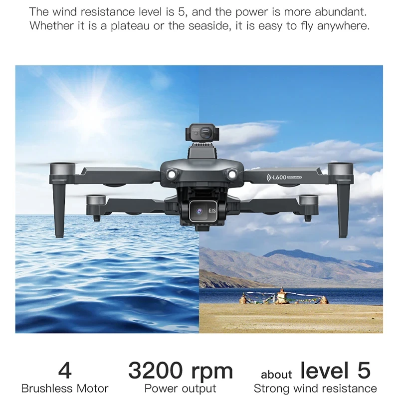 L600 PRO MAX Drone 4K Professional 3-Axis PTZ HD Dual Camera 360° Laser Obstacle Avoidance Brushless Motor GPS 5G Quadcopter Toy