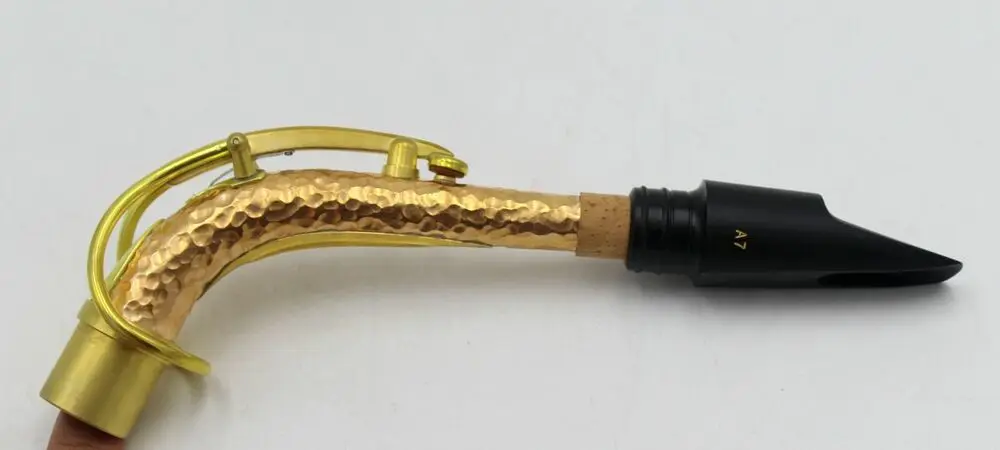 رقبة ألتو ساكسفون من النحاس المطروق يدويًا للموسيقى الشرقية SBA برقبة 24.5 ملم