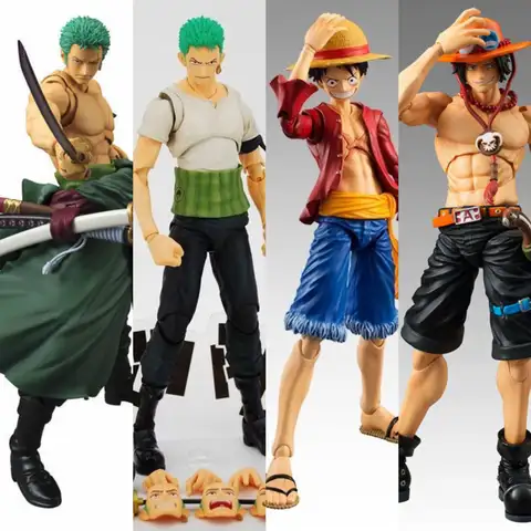 Figura de acción de One Piece de Anime Zoro Luffy Ace, modelo móvil multiarticular, estatua coleccionable