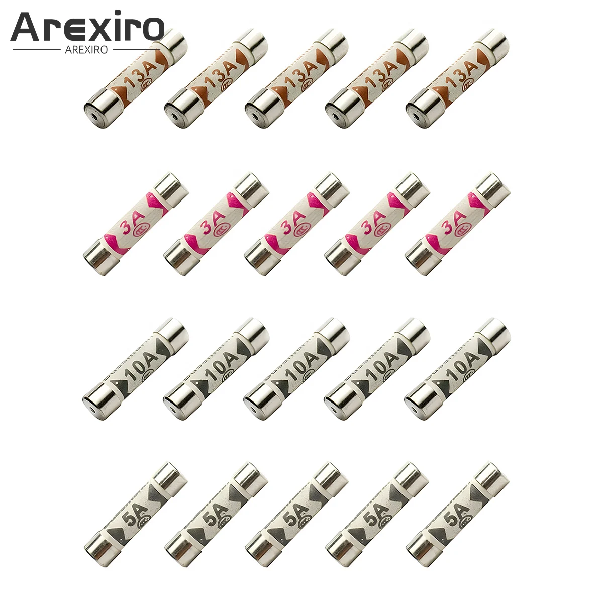5/20Pcs  BS1362 Ceramic Tube Fuses Assortment Kit 6.3x25mm 240V 3A 5A 10A 13A Single Mixed Optional