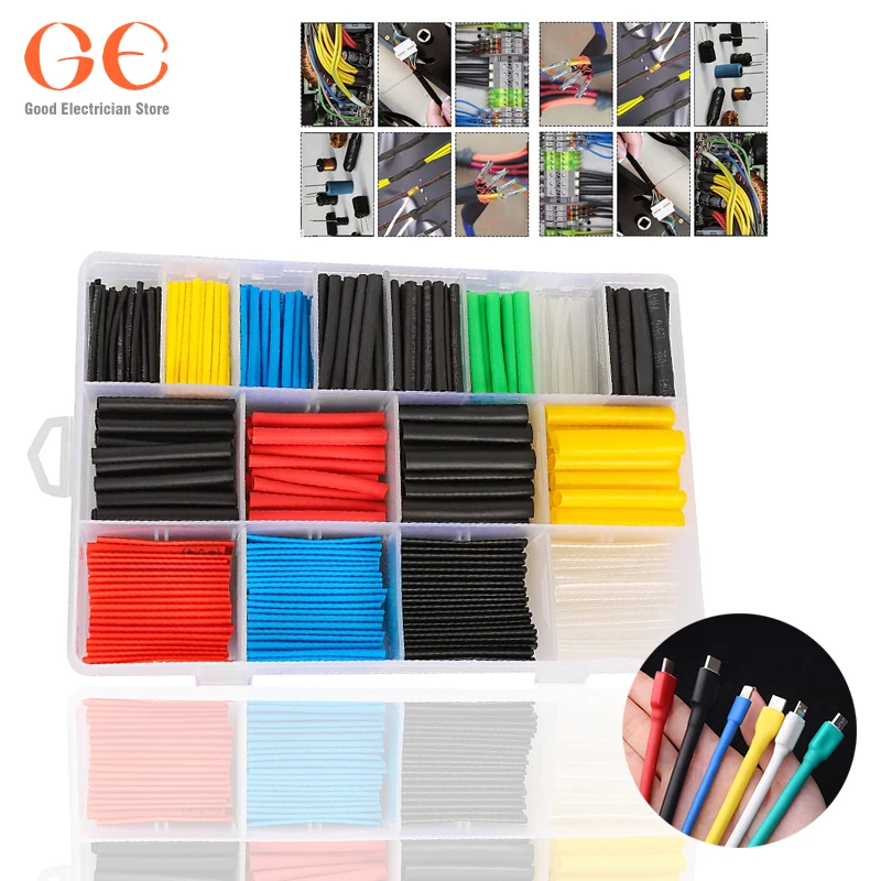 164/280/320pcs Waterproof Wire Terminals Heat Solder Srink Tube Wire Connector Heat-shrinkable Heating Solid Color Cable Sleeve