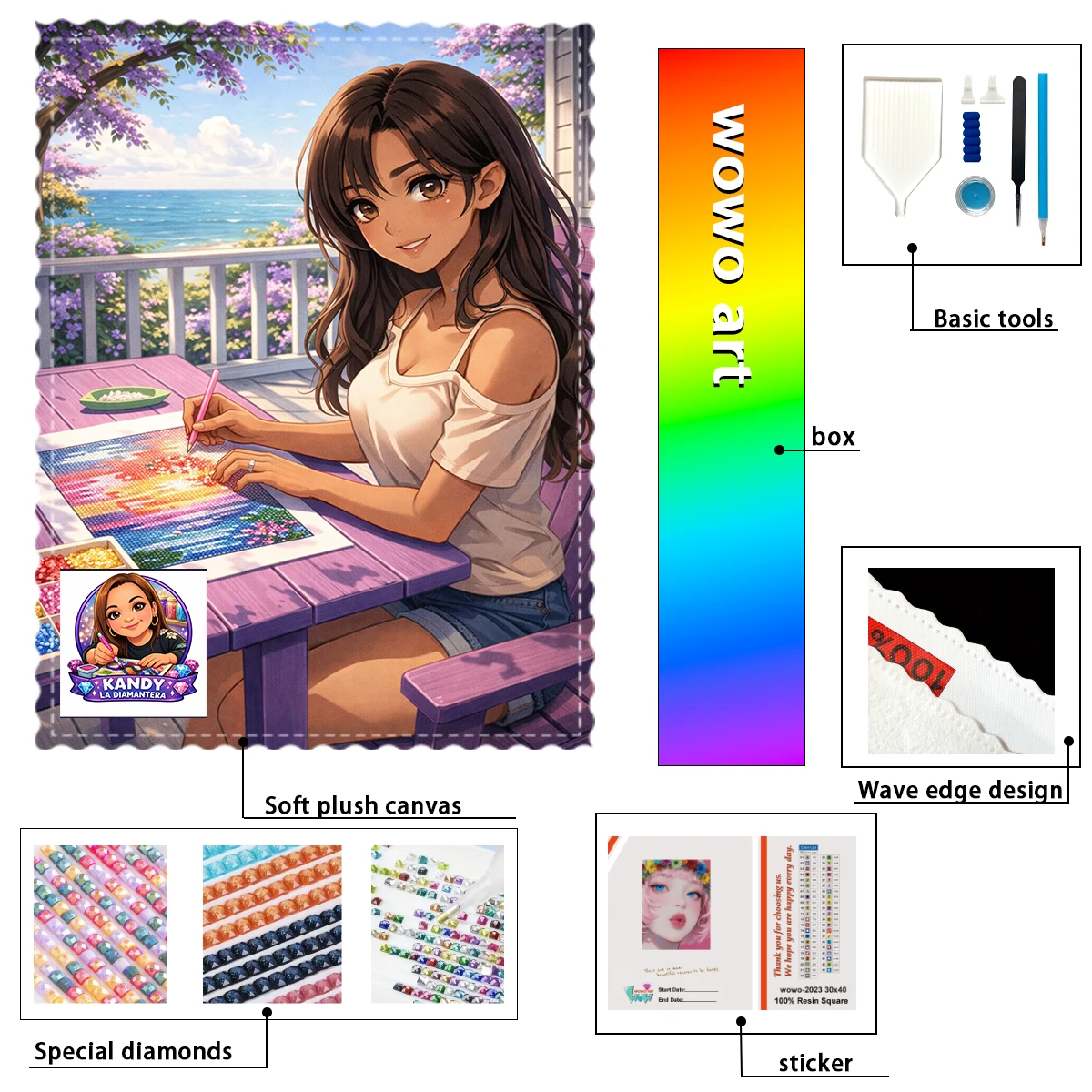 

【KANDY_ Diamond Art】Девушка, создающая алмазные картины: AB Rhinestone, FD Rhinestone, Perfect Resin Diamond