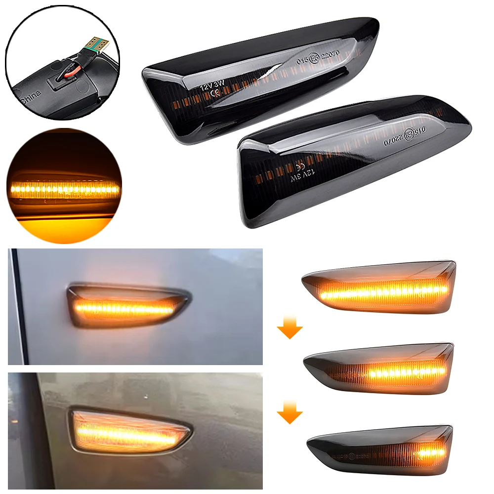 For Opel For Vauxhall Astra J K Crossland X Grandland Insignia B Zafira C LED Dynamic Turn Signal Light Side Fender Marker Lamp