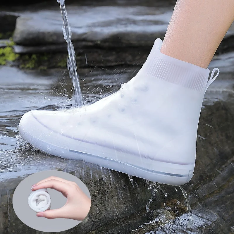 High Tube Thickened Non-slip Rain Boots Cover Waterproof Rain Boots Silicone Shoes Cover Children Rainy Day Outdoor Rain Boots