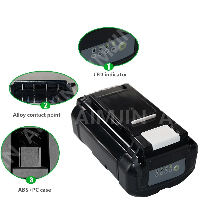 40V 10.0Ah Li-Ion Rechargeable For Ryobi RY40502 RY40200 40 V Cordless Power Tools Battery OP4050 OP4026 OP40401