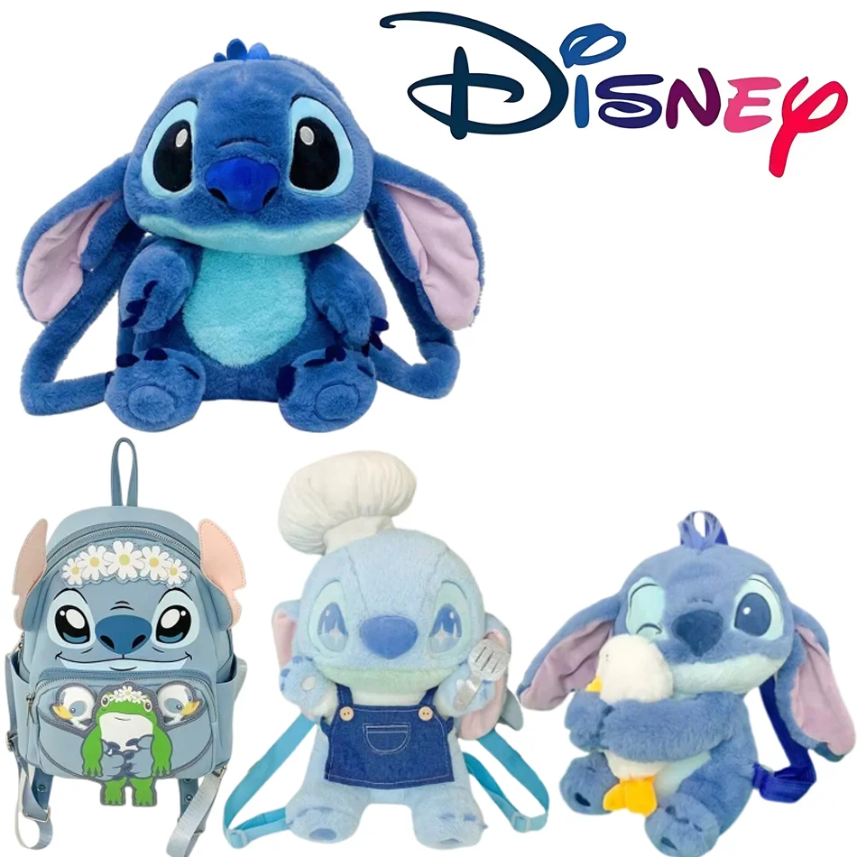 

Kawaii Disney Stitch Bag Plush Backpack Bagpack Double Shoulder Crossbody Bag Storage Pouch Plushie Anime Toy Gift