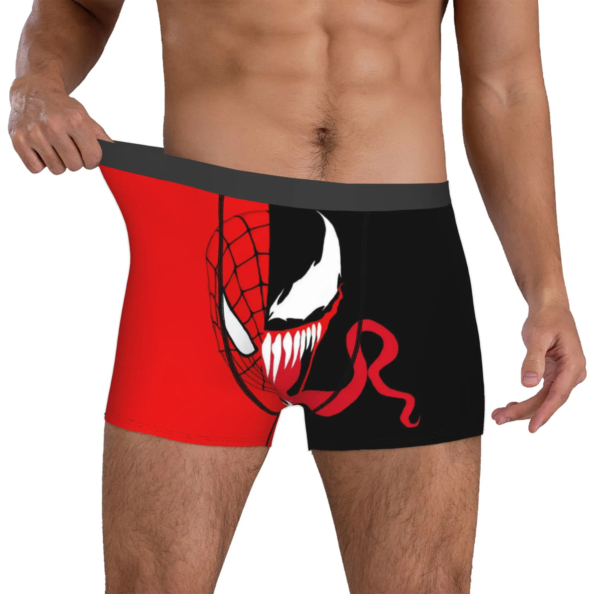 

Custom Comic Wallpaper V-Venom Underwear Men Breathable Boxer Briefs Shorts Panties Soft Underpants For Homme