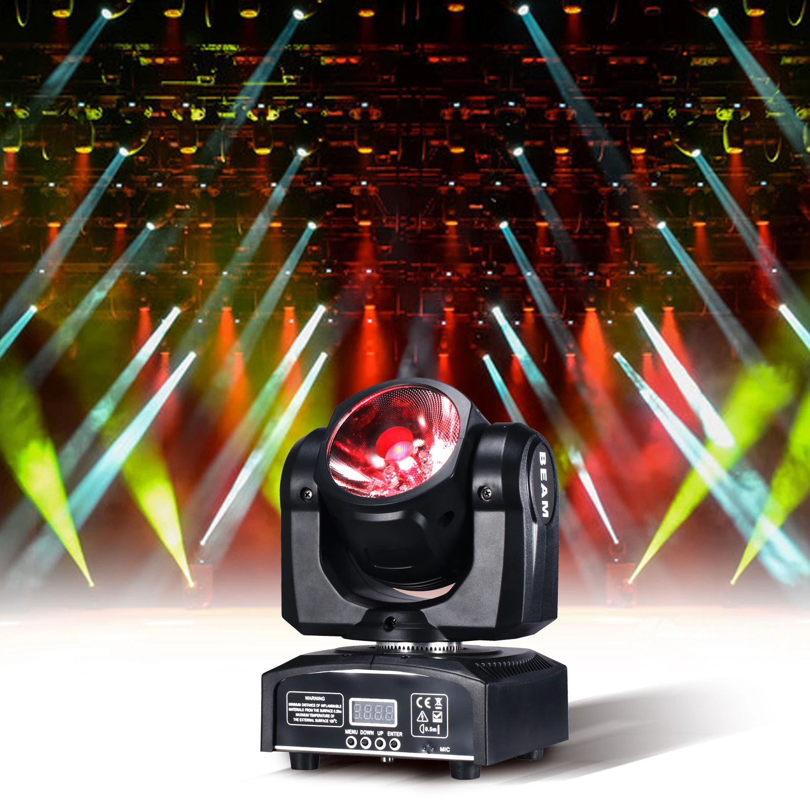 Reflektor LED Beam Spot Moving Head 60W RGBW 4w1 do DJ Disco Bar Party Ślub Oświetlenie Sceniczne