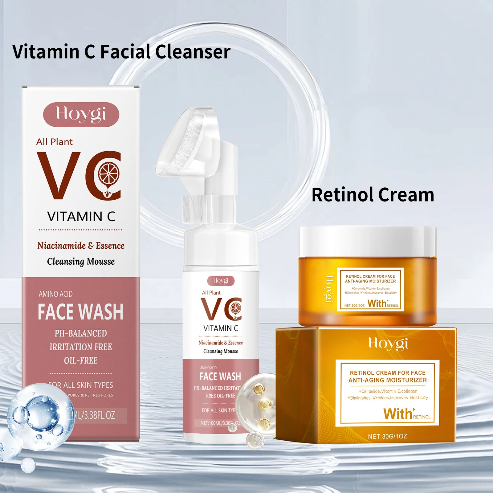 

Retinol Face Cream Increase Skin Elasticity Imporve Sagging Skin Firm Cream Cleansing Pores Shrinking Vitamin C Facial Cleanser