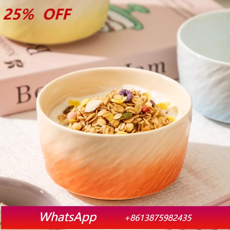 

LTT dopamine gradual change color ceramic bowl household rice bowl underglaze color bowl