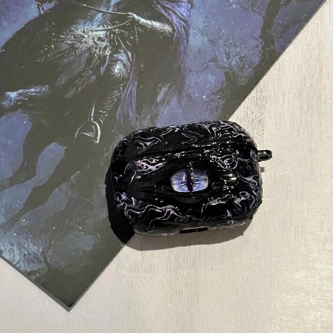 

HorrorEyeArt Luminous Cat Eye AirPods Pro1/2/3/4 Protective Case, Luminous Cat Eye Earphone Cover, Fashion Punk Gift