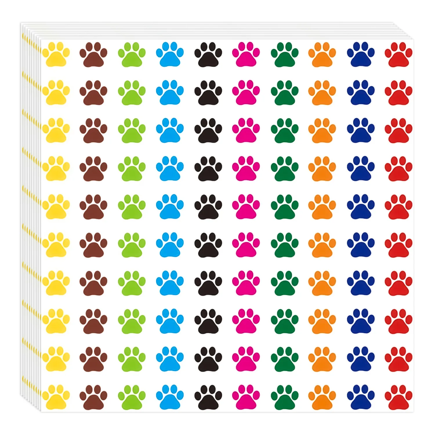 1200 Pcs Mini Paw Print Stickers, Cute Dog Puppy Paw Prints Decal Label Colorful Incentive Reward Stickers for Students Teachers