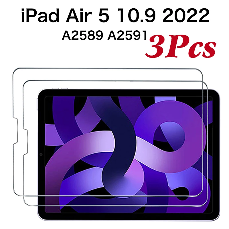 Tempered Glass For Apple iPad Air 5 2022 A2589 A2591 Full Coverage Screen Protector Glass For iPad Air 5th generation 10.9\'\'