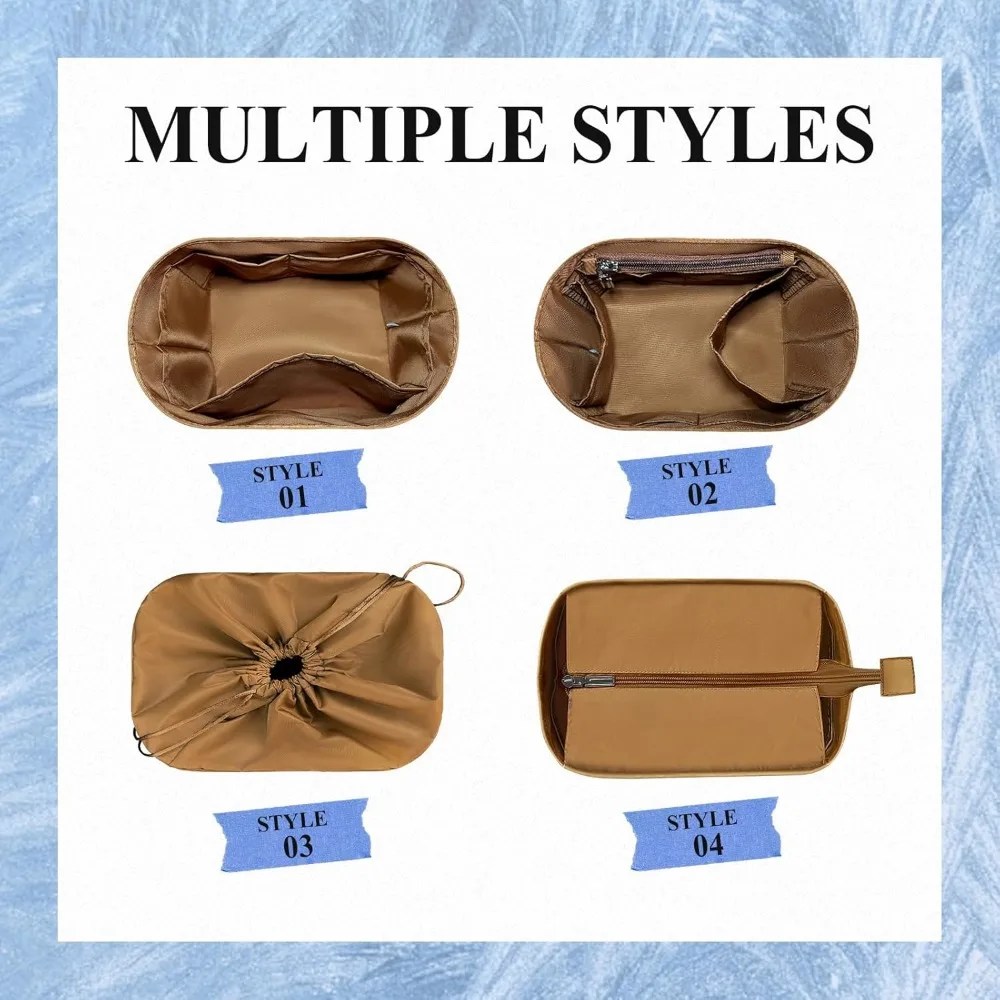 slim drawstring inner bag organizer for canvas bucket bags