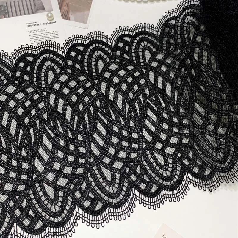 30Yards Black Water Soluble Embroidery Two Tones Lace Trim For Clothing Accessories Dress Sewing Costume Lace Fabric