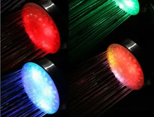 7 colori LED Light Shower nessuna batteria automatico incandescente cambia colore soffione doccia bagno Decor