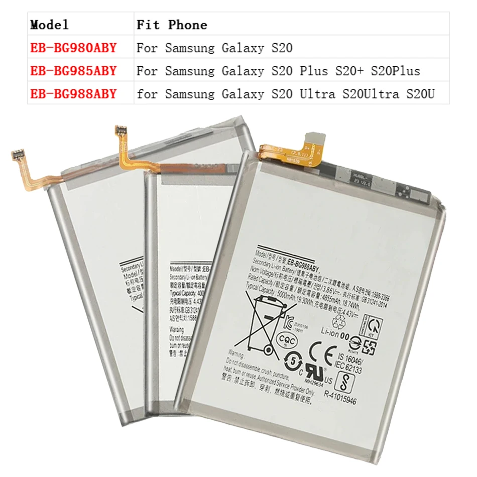 

EB-BG980ABY EB-BG985ABY EB-BG988ABY Аккумулятор для Samsung Galaxy S20+ S20 Plus/Ultra s20Ultra Батареи