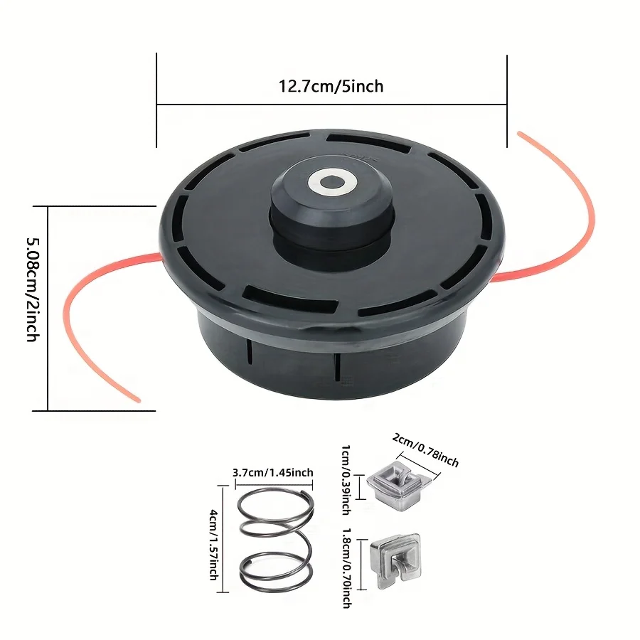 Cb43-64 Grass Cutting Nylon Trimmer Head, with 1 Spring and 2 Aluminum Clips, Mounting Hole M10X1.25, Easy to Install, Good Stabbing Ability