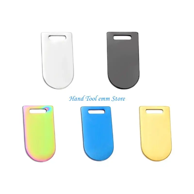 H37F 50Pcs Engravable Metal Pet Identity Label Stainless Steel Name Label For Handmade Keychains Name Badges Luggage Labels