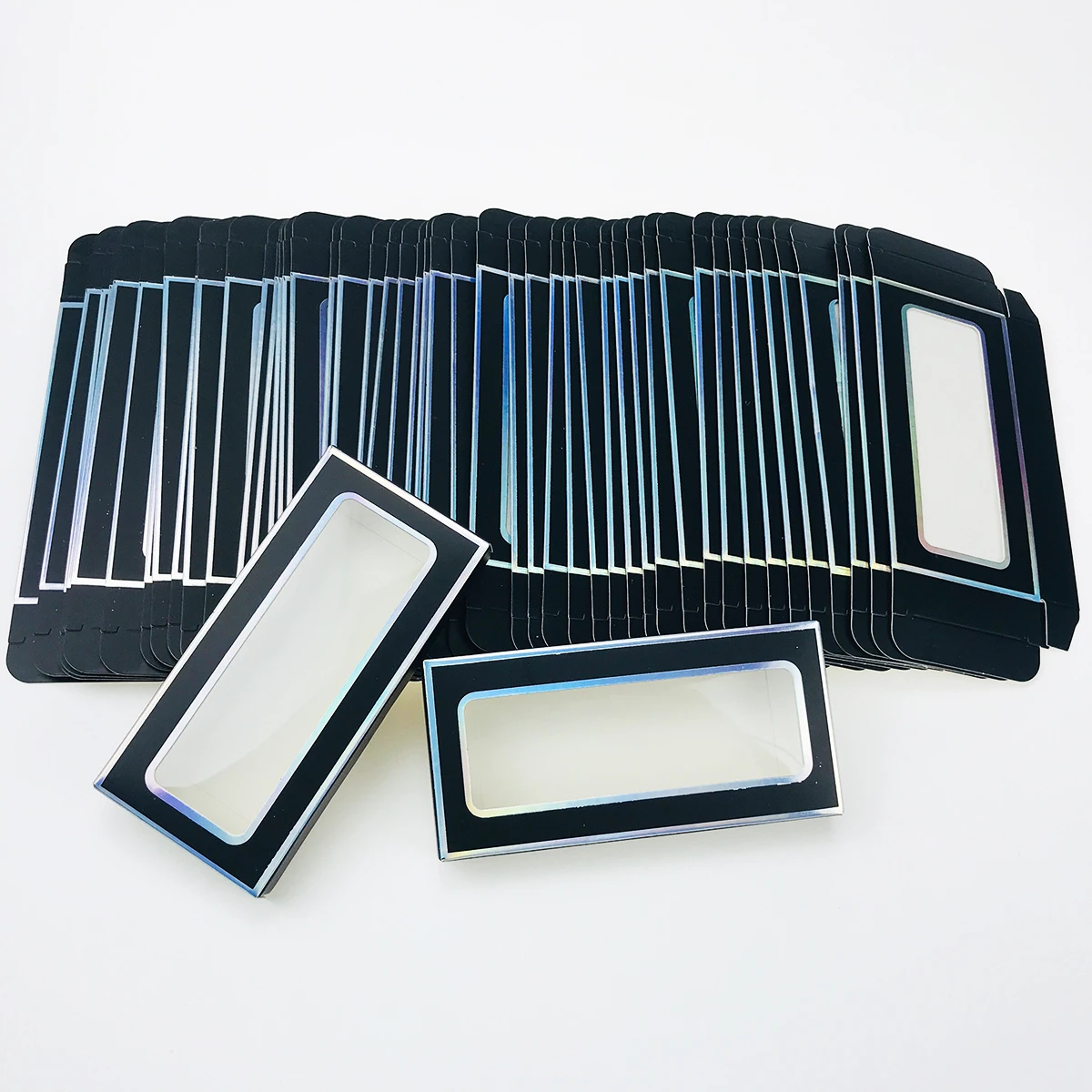 Wholesale Eyelashes Paper Box With Lash Trays Brush Tweezers Applicator For Fluffy Natural Long Wispy Strip Mink Lashes