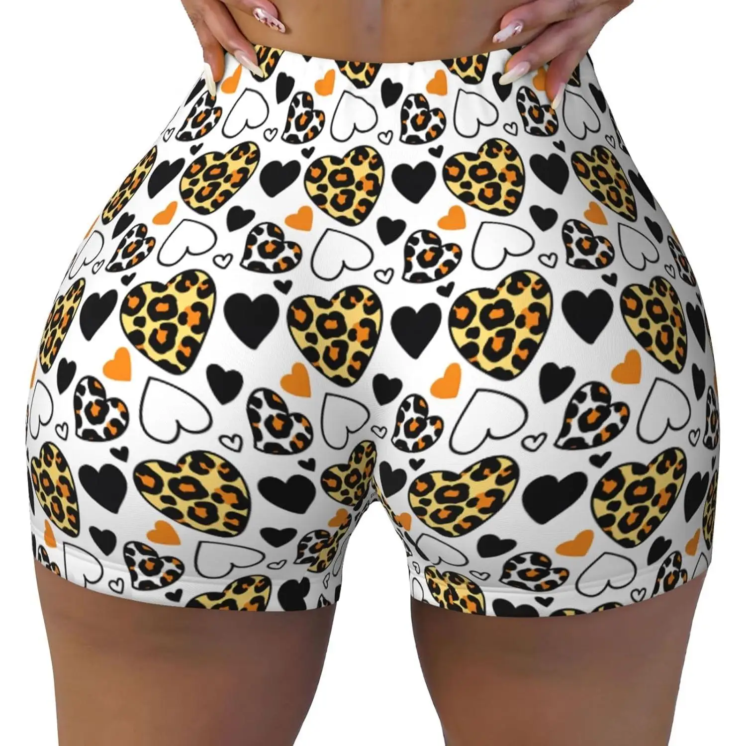 شورت نسائي للتمرين على شكل جمجمة وزهور ملونة، سروال يوجا، شورت رياضي مرن لراكبي الدراجات النارية والجري في صالة الألعاب الرياضية #1