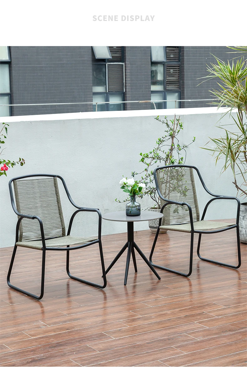 Balcony Table and Chair Combination Outdoor Garden Leisure One Table Two Chairs Cafe Commercial Single Chair
