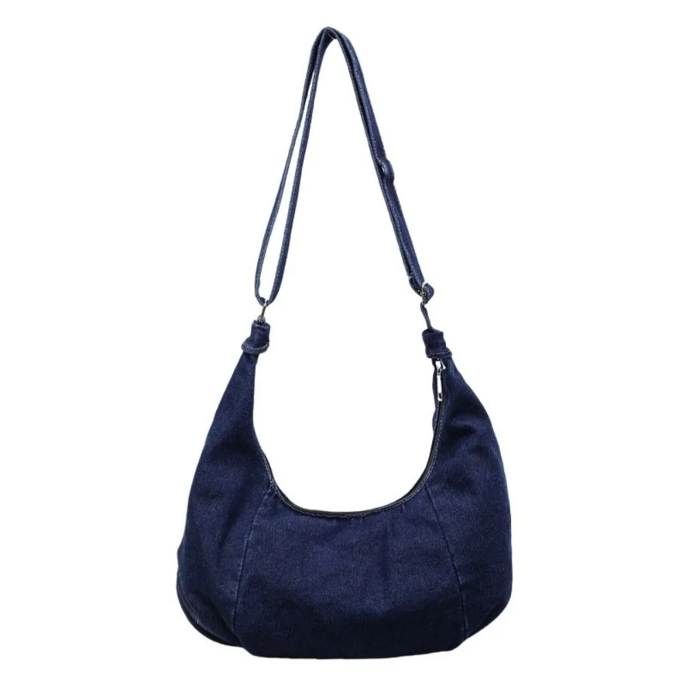

Fashion Vintage Denim Shoulder Bag Versatile Cross Body Hobo Sling Bag Large Capacity Zipper Satchel Bags Unisex