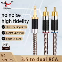 YYAUDIO RCA Kabel HiFi Stereo 3,5 mm do 2RCA Kabel audio AUX RCA Jack 3,5 Y Rozgałęźnik do TV PC Wzmacniacze DVD Przewód głośnikowy