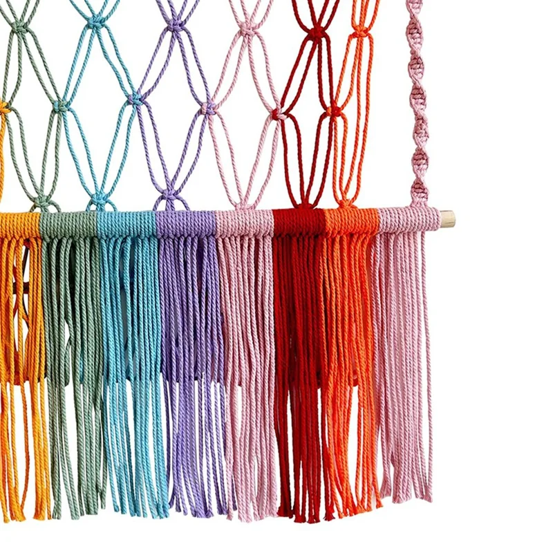 Tapiz de hamaca de peluche, colgante de pared de macramé bohemio, tejido a mano, Red de soporte para juguetes de peluche, decoración de sala de juegos, ahorro de espacio