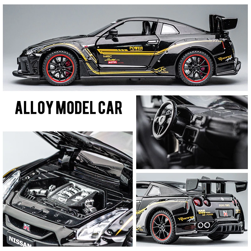 1:32 Nissan Skyline Ares GTR R34 R35 Alloy Sports Car Model Diecasts Metal Racing Car Model Simulation Collection Kids Toy Gifts