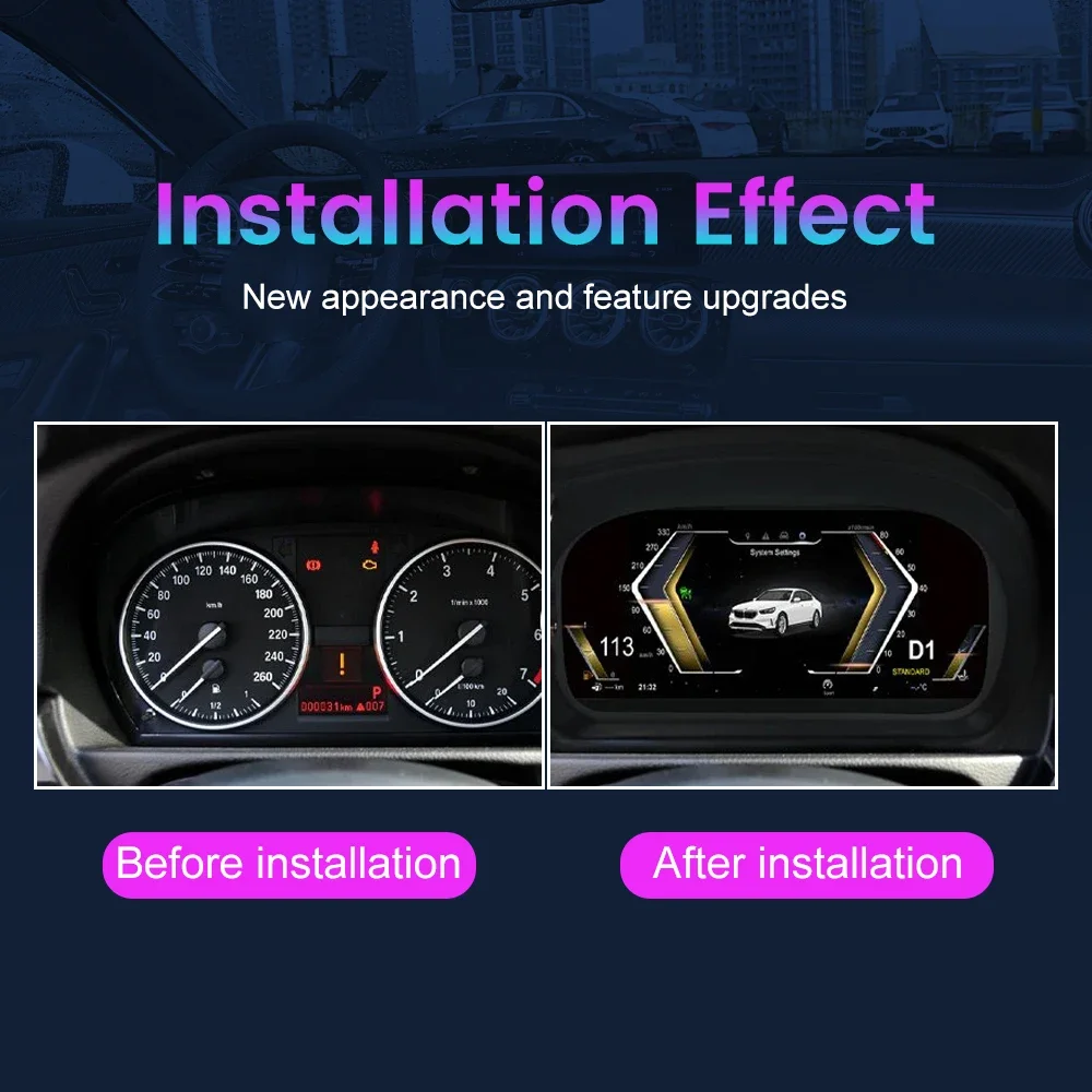 LCD Digital Instrument Cluster For BMW 5 series E60 2004-2009 CCC Speedometer Virtual Instrument Panel Cockpit Dashboard 12.3“