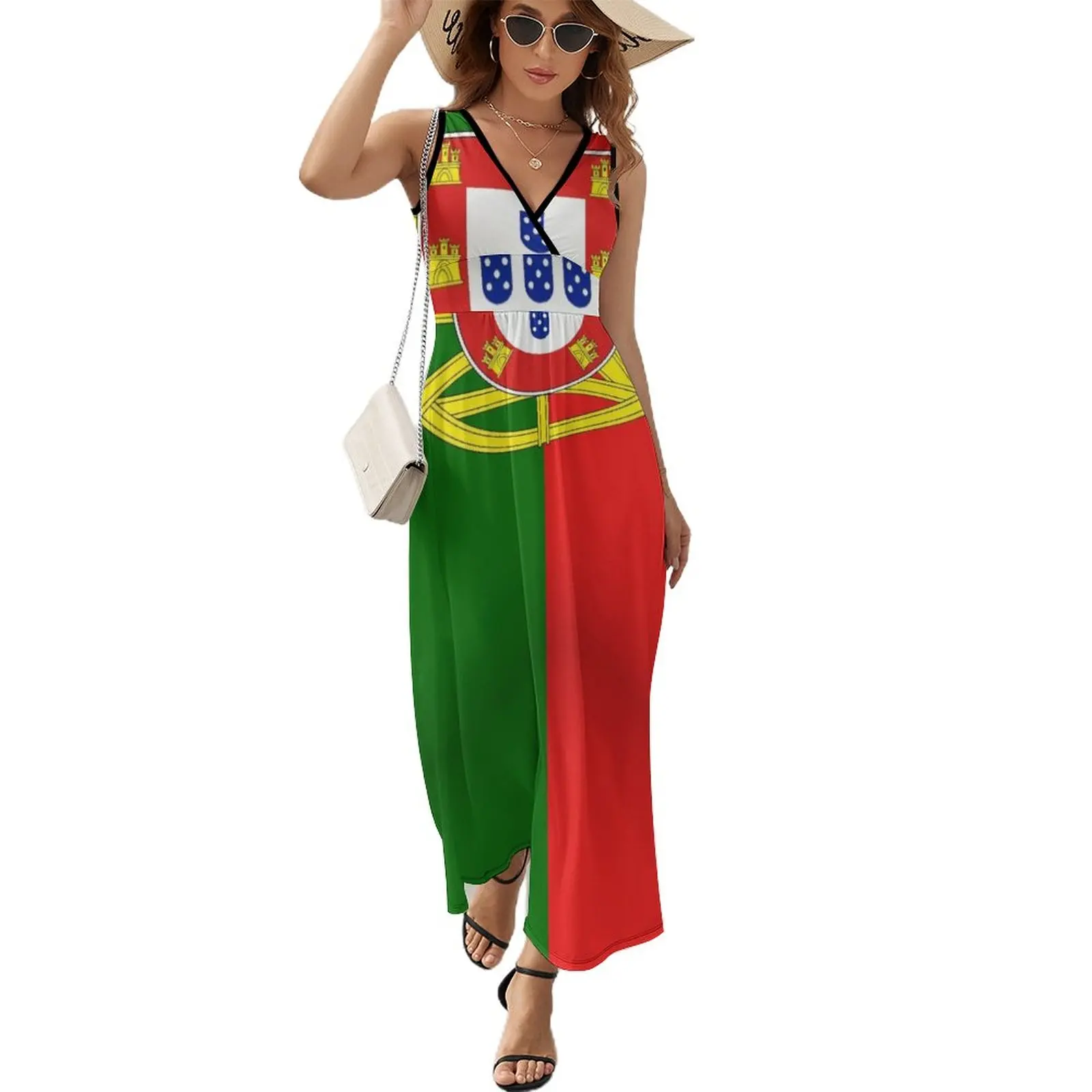 Portugal flag Sleeveless Dress Long dress Women's summer dress Woman's evening dress