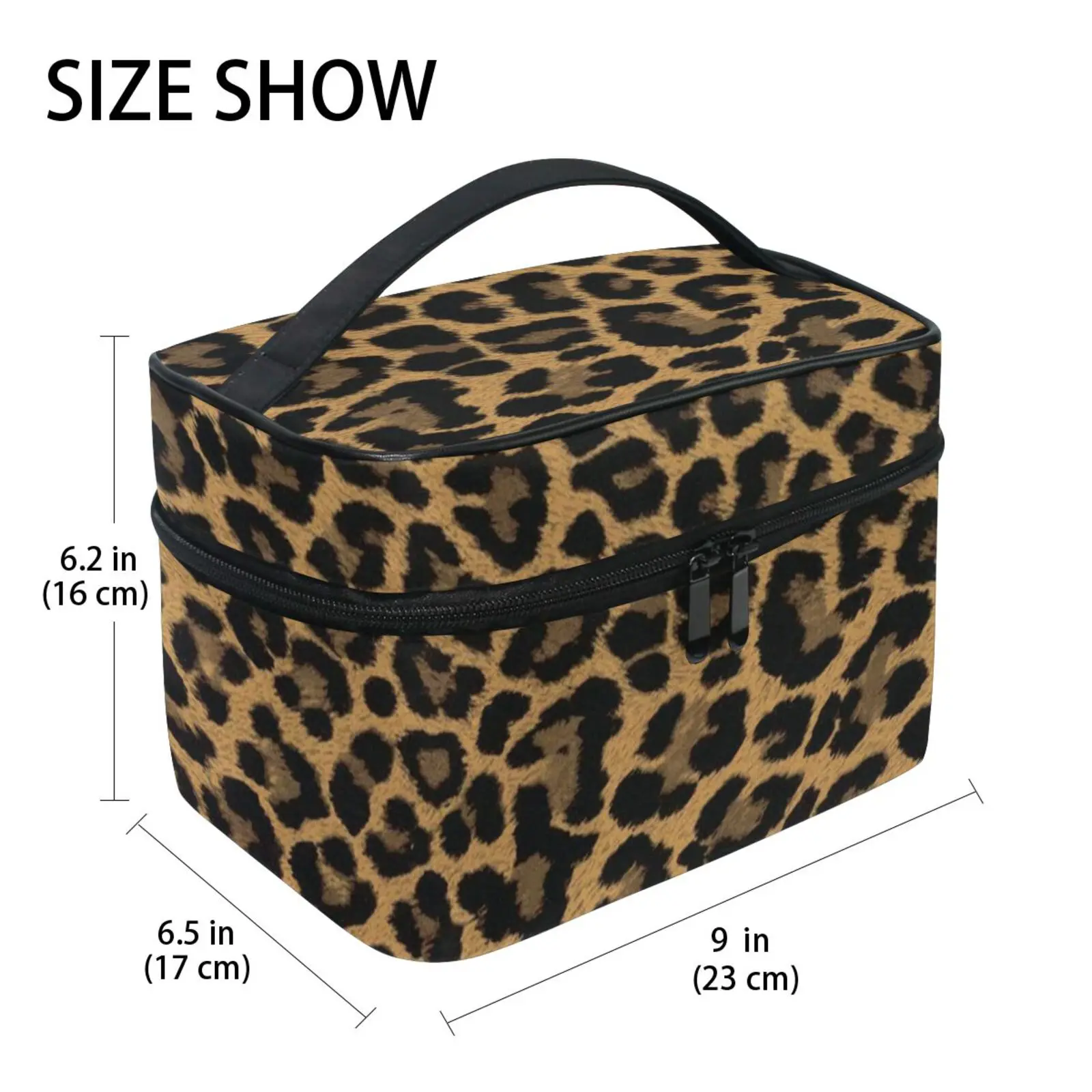 New Travel Makeup Cosmetic Bag Leopard Print Organizer Portable Artist Storage Bag Makeup Brushes Storage Organizer