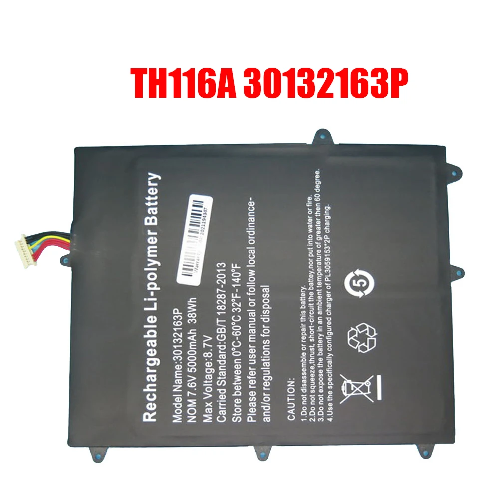 Imagem -03 - Bateria do Portátil Th116a 30132163p Hw3487265 7.6v 4800mah 5000mah 36.48wh 38wh 10pin Linhas Novo