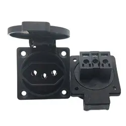 1pcs Blue Black 2P+E 20A Brazil Outdoor Waterproof Industry Power Socket Wall Wiring AC Receptacle Panel Outlet 50*50mm IP44