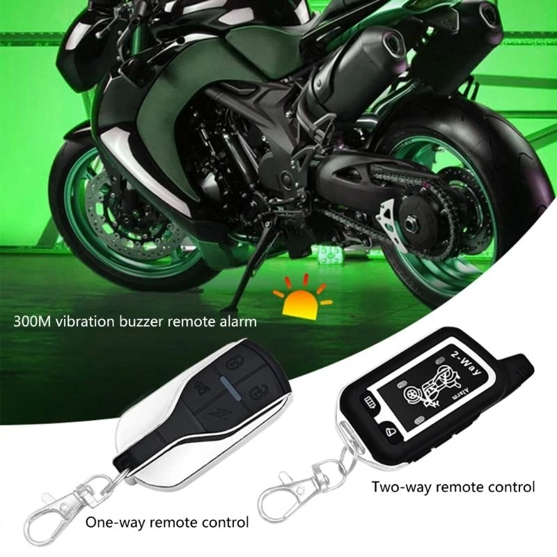12V Motorbike Security System Wireless Remote Engine Start Arming Disarming 2 Way Motorcycle Anti-Theft Alarm System D7YA