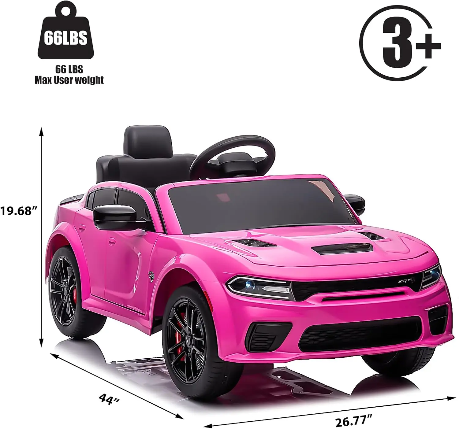 Dodge Charger SRT Hellcat – voiture électrique pour enfants, jouet à 4 roues alimenté par batterie, avec télécommande parentale, 12V
