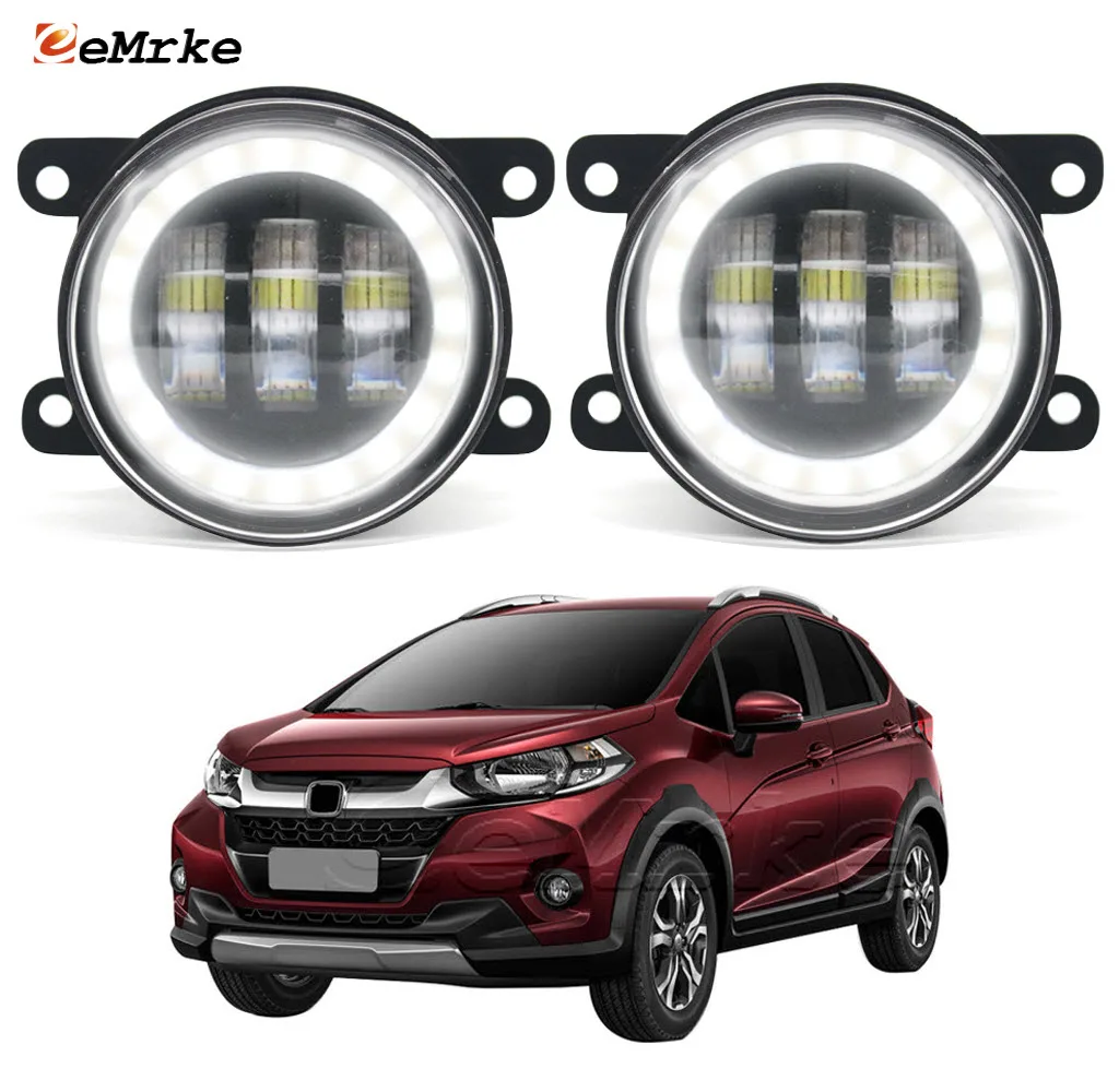 

Led Fog Lights PTF 30W W/ Clear Lens for Honda WR-V GL 2017-2023 Turn Signal Lamp Angel Eye Car DRL Halo Daytime Running Light