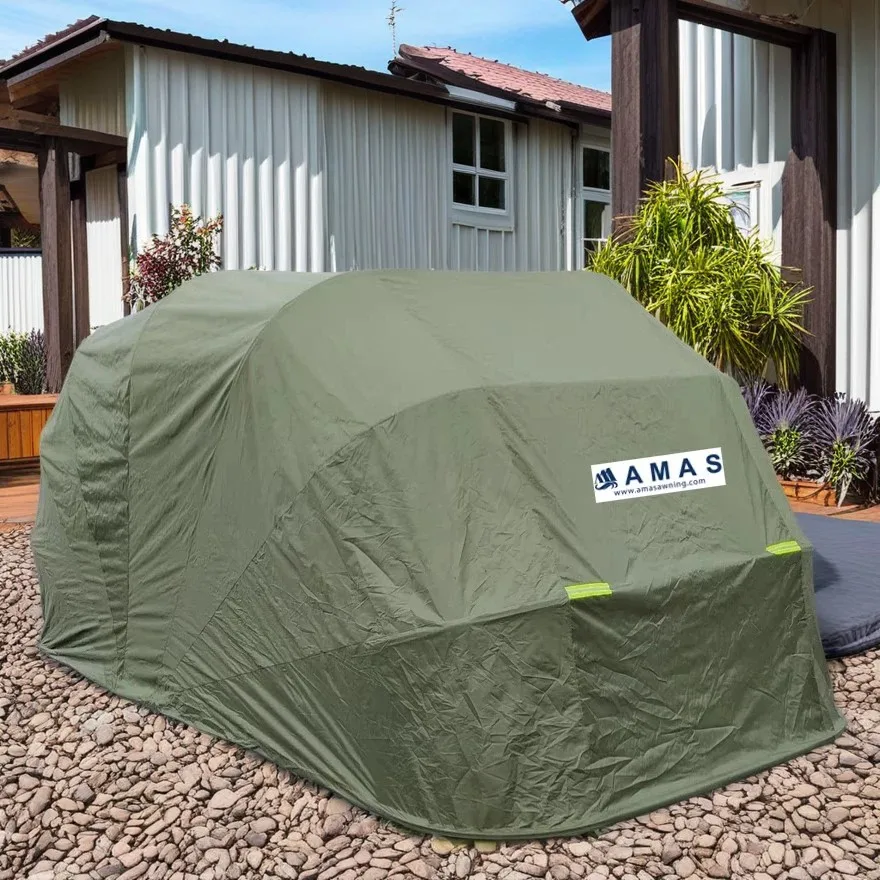 Super Sturdy Retractable Folding Carport Portable Lockable Metal Frame Garage Tent for Outdoor Car Parking