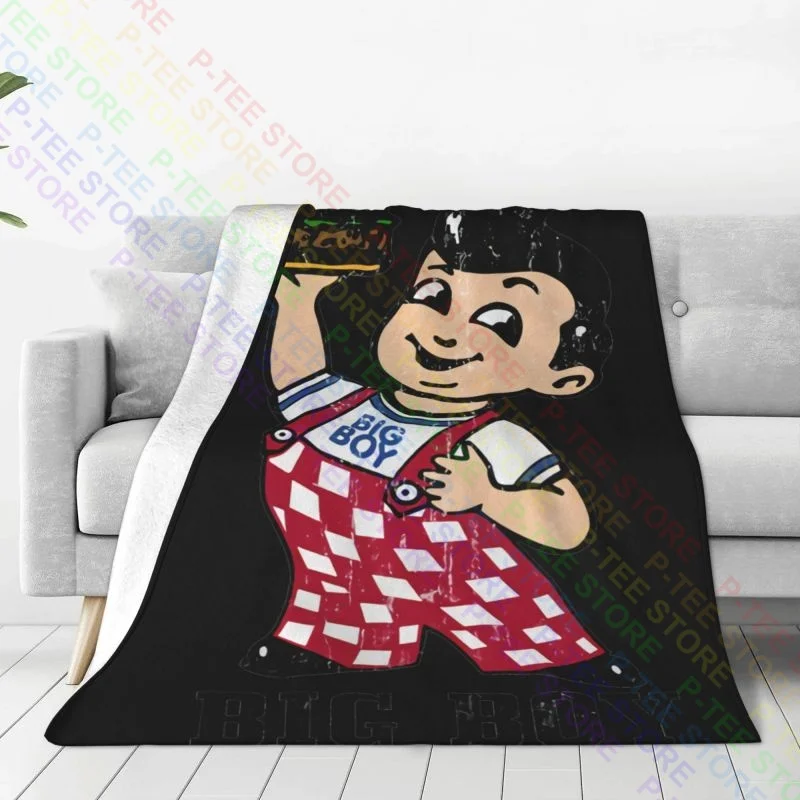 Bob'S Big Boy Holding Up A Adult Hamburger Joint Blanket Casual Bedroom Ultra-Soft Skin Friendly Home Decotation