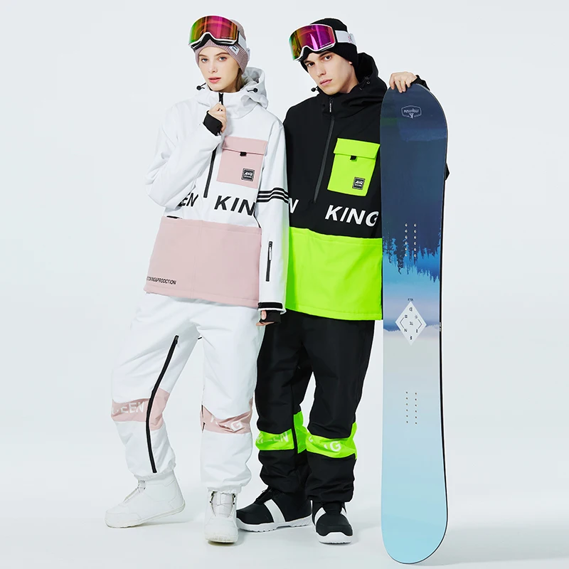 New Thick Warm Ski Suit Women Men Waterproof Windproof Couple Snowboarding Jacket Pants Set Female Snow Costumes Outdoor Unisex