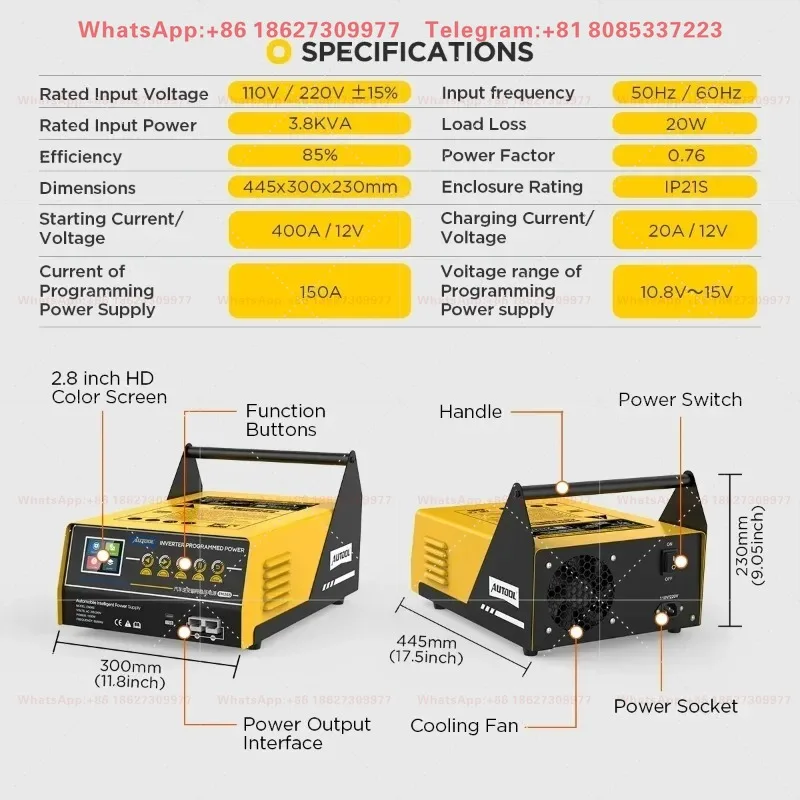 EM365 150A Inverter Programming Power Supply & 12V Battey Charger &  Jump Starter Regulator Voltage Trans-former