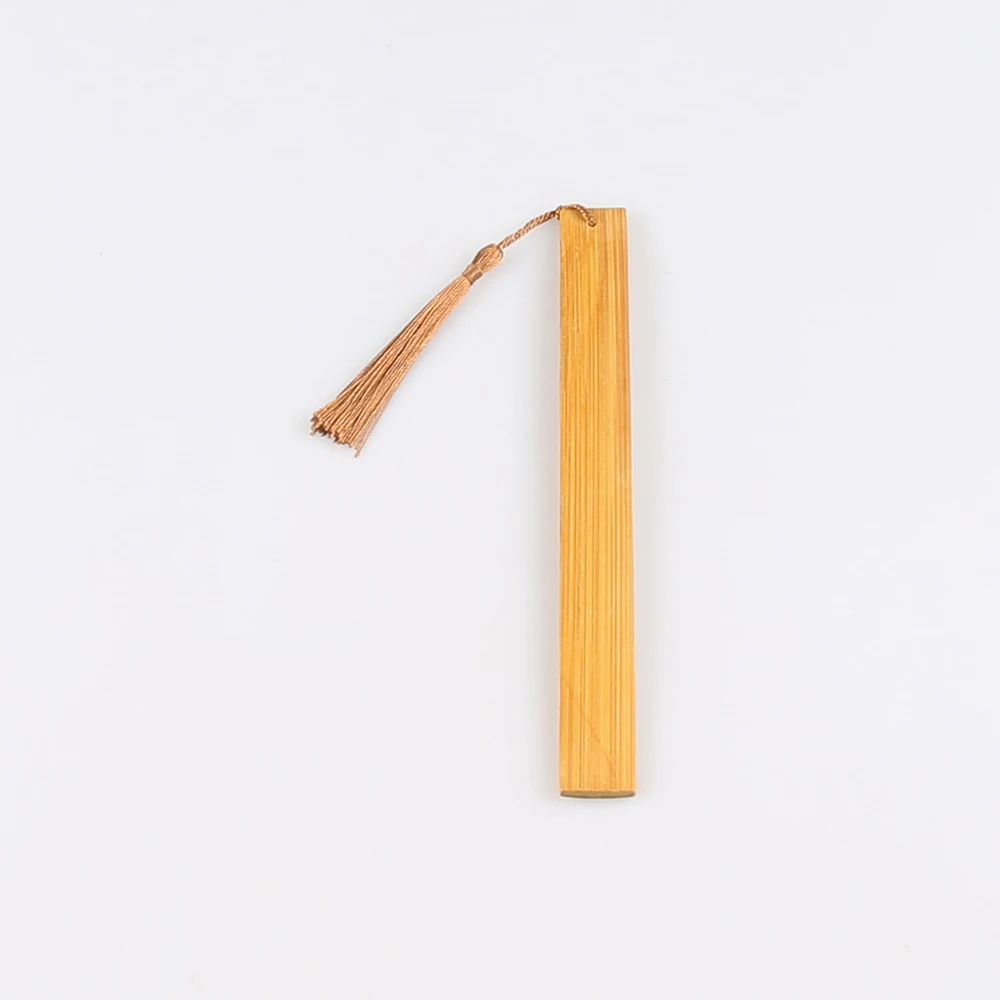 20cm 8inch Dual Scale Multi-Functional Natural Bamboo Ruler Bookmark with Tassel