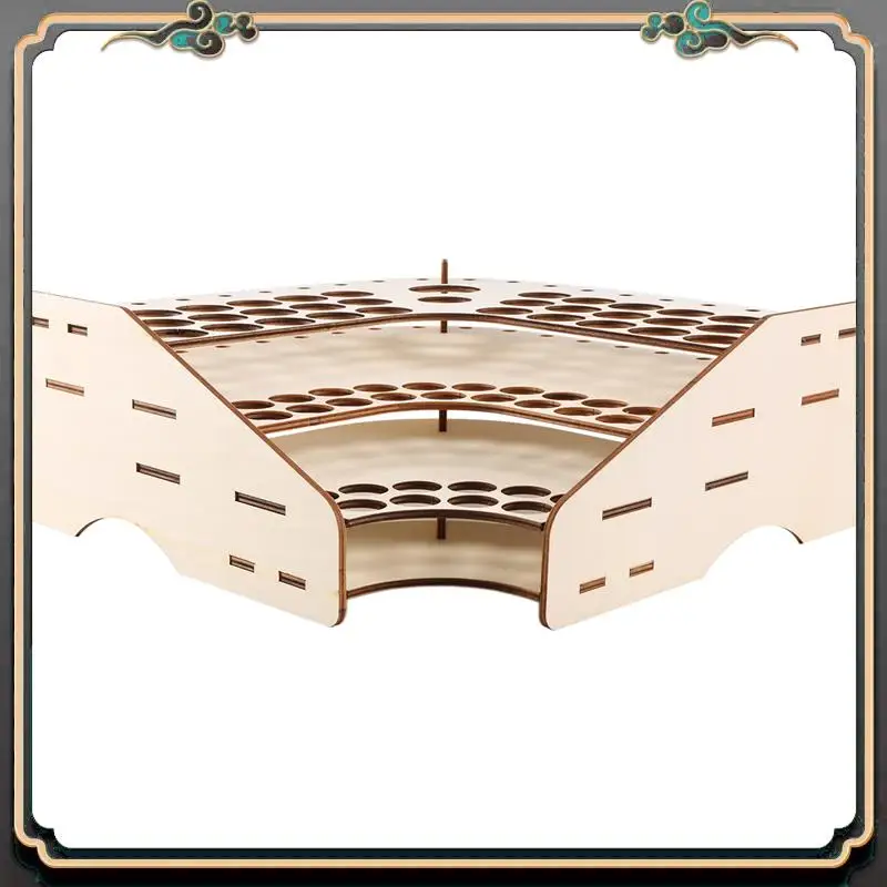 

ASMA-81 Hole Wooden Pigment Bottle Storage Organizer Color Paint Ink Brush Stand Rack Modular Holder School