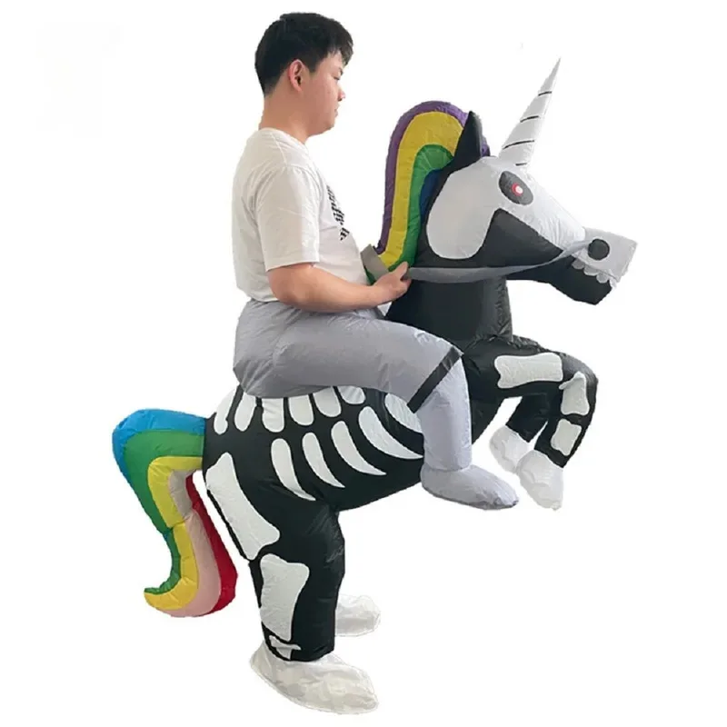 

Riding Sparrow Unicorn Inflatable Clothes Halloween Heavenly Horse Riding Cartoon Performance Props Colorful Inflatable Clothes
